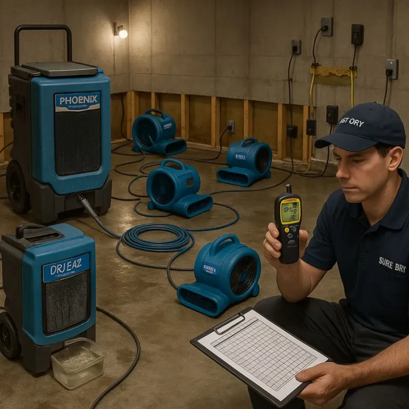 Structural Drying and Dehumidification process in Omega, GA